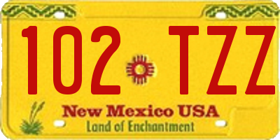 NM license plate 102TZZ