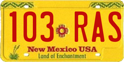 NM license plate 103RAS