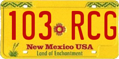 NM license plate 103RCG