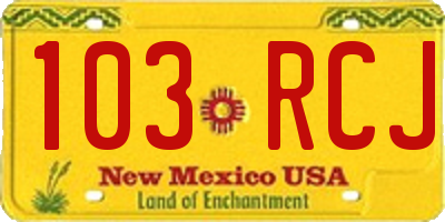 NM license plate 103RCJ