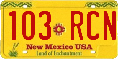 NM license plate 103RCN