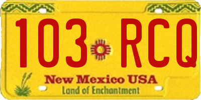 NM license plate 103RCQ