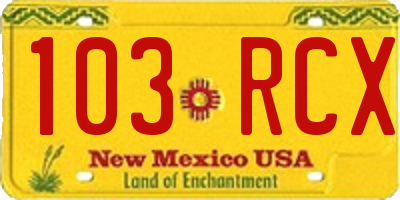 NM license plate 103RCX