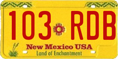 NM license plate 103RDB