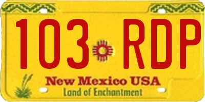 NM license plate 103RDP