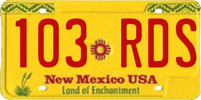 NM license plate 103RDS