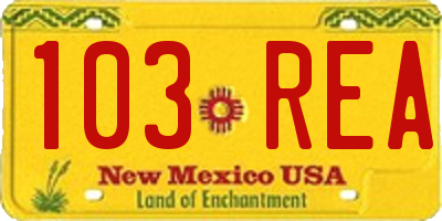 NM license plate 103REA