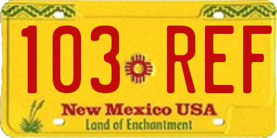NM license plate 103REF