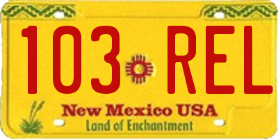 NM license plate 103REL