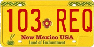 NM license plate 103REQ