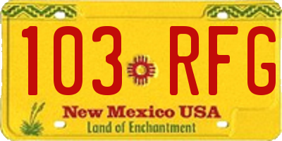 NM license plate 103RFG