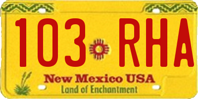 NM license plate 103RHA