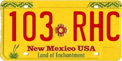 NM license plate 103RHC