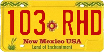 NM license plate 103RHD