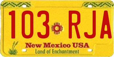 NM license plate 103RJA