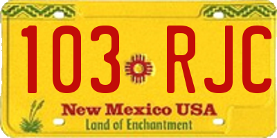 NM license plate 103RJC
