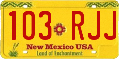 NM license plate 103RJJ