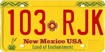NM license plate 103RJK