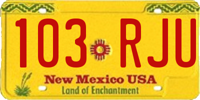 NM license plate 103RJU