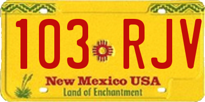 NM license plate 103RJV