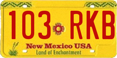 NM license plate 103RKB