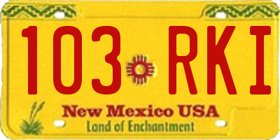 NM license plate 103RKI