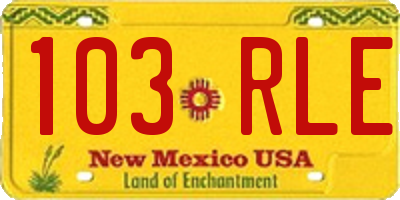 NM license plate 103RLE