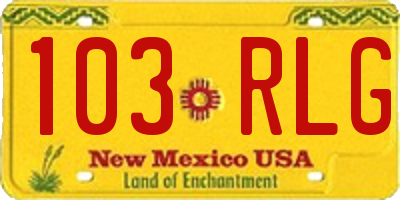 NM license plate 103RLG