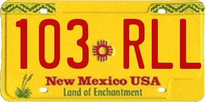 NM license plate 103RLL