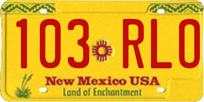 NM license plate 103RLO