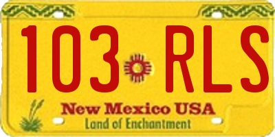 NM license plate 103RLS