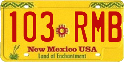 NM license plate 103RMB