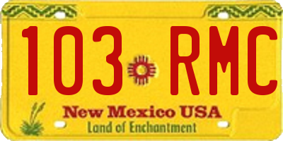 NM license plate 103RMC