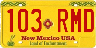 NM license plate 103RMD