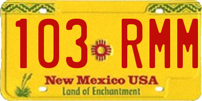 NM license plate 103RMM