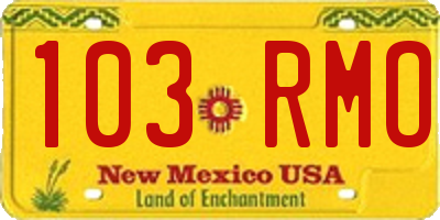 NM license plate 103RMO