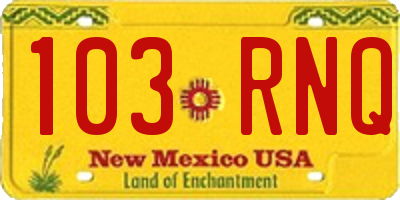 NM license plate 103RNQ