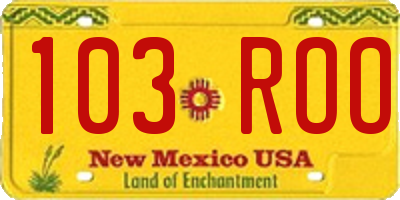 NM license plate 103ROO