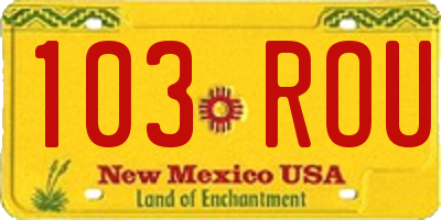 NM license plate 103ROU