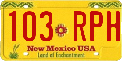 NM license plate 103RPH