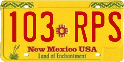 NM license plate 103RPS