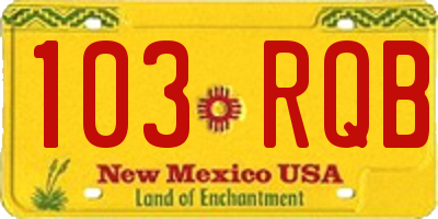 NM license plate 103RQB