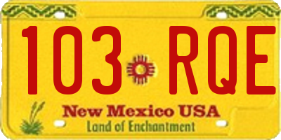 NM license plate 103RQE