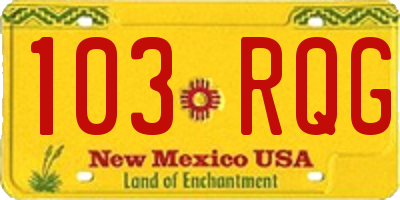 NM license plate 103RQG