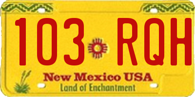 NM license plate 103RQH