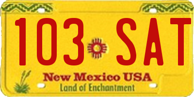 NM license plate 103SAT