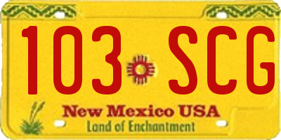 NM license plate 103SCG