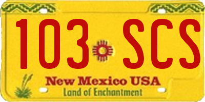 NM license plate 103SCS
