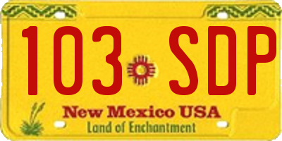 NM license plate 103SDP