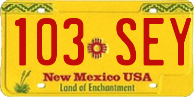 NM license plate 103SEY